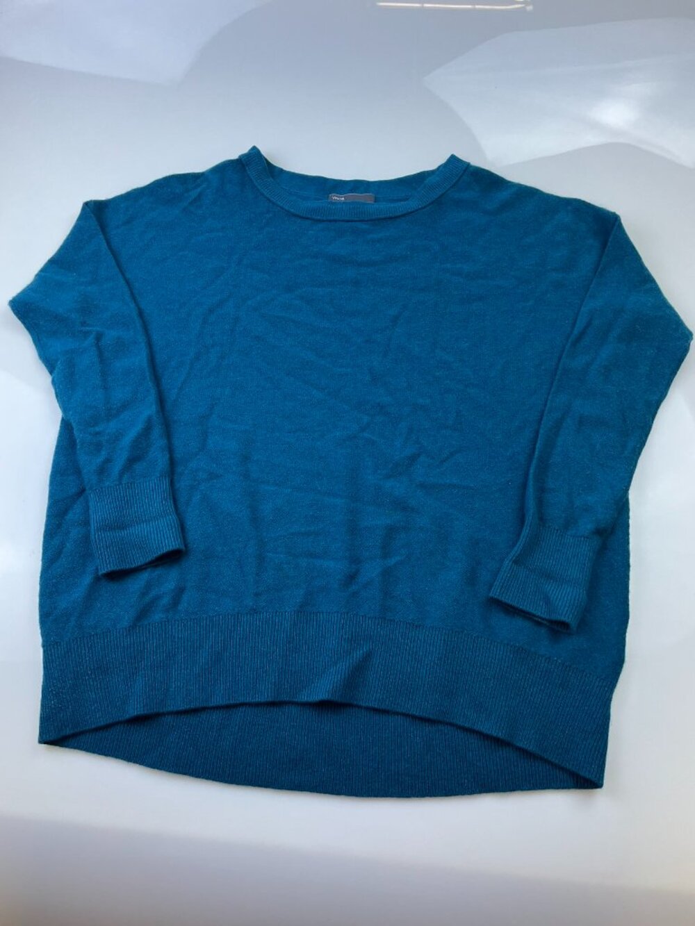 Vince Teal Drop-Shoulder Merino Wool-Blend Sweater N254-27